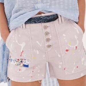 Anthropologie Pilcro Paint-Splatter Shorts